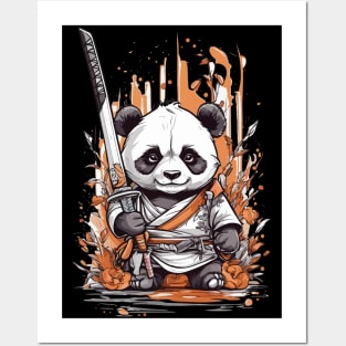 kawaii panda ninja Posters and Art